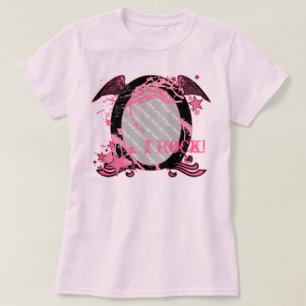 T-shirt photo Pink & Black Rocker personnalisable