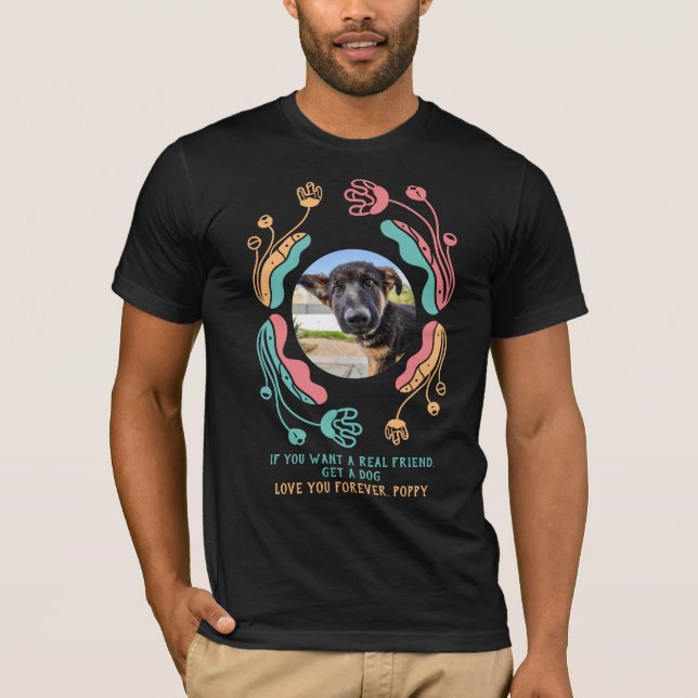 T-shirt Photo pour animaux de compagnie, design de cadre f (Devant)
