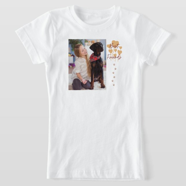 T-shirt photo simple Amoureux des chiens moderne (Poser)