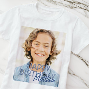 T-shirt Photo simple moderne Accueil d'anniversaire