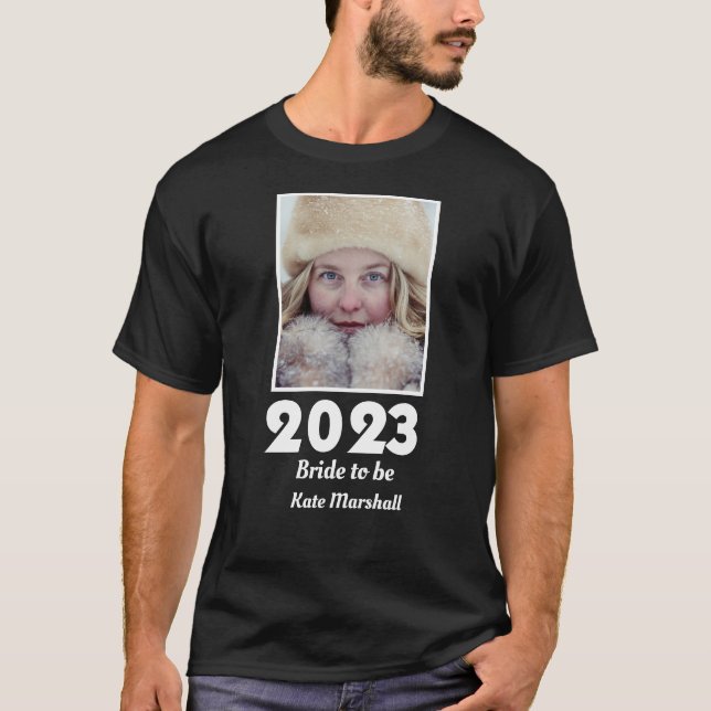 T-shirt Photo sur mesure de la mariée 2023 (Devant)
