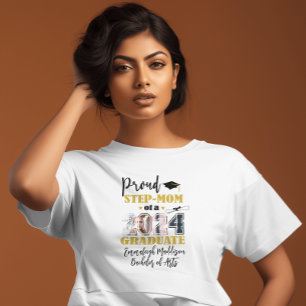 T-shirt Photo sur mesure Fier Step Maman Photo 2024 Gradua