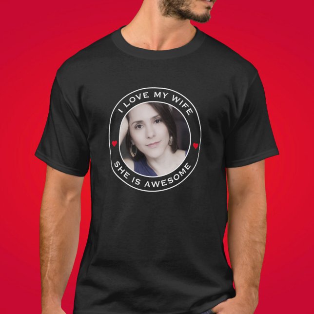 T-shirt Photo Texte Coeur J'Aime Ma Femme Magnifique (Créateur téléchargé)