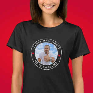 T-shirt Photo Texte Coeur J'Aime Mon Étonnant Mari