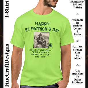 T-shirt Photo texte personnalisé, Irish Roots St Patrick’s
