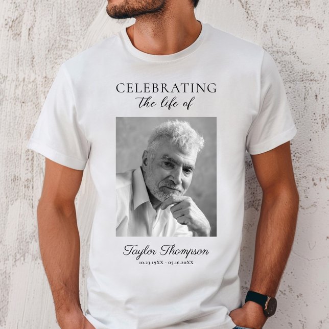 T-shirt photo tribut mémorial blanc (Créateur téléchargé)