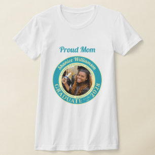 T-shirt Photo Turquoise Moderne Fière Maman pour l