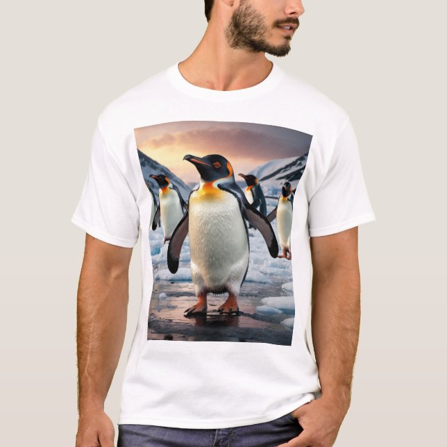 T-shirt Photo Vintage de l'empereur Penguin (Devant)