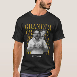 T-shirt Photo vintage grand-père personnalisé pour la fête