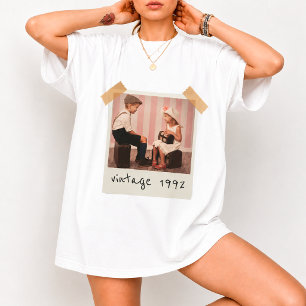 T-shirt Photo Vintage Personnalisé Et Année Nostalgique An