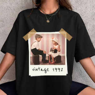T-shirt Photo Vintage Personnalisée Et Année Anniversaire 