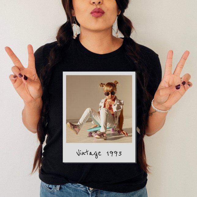 T-shirt Photo Vintage Personnalisée Et Année Nostalgique A (Créateur téléchargé)