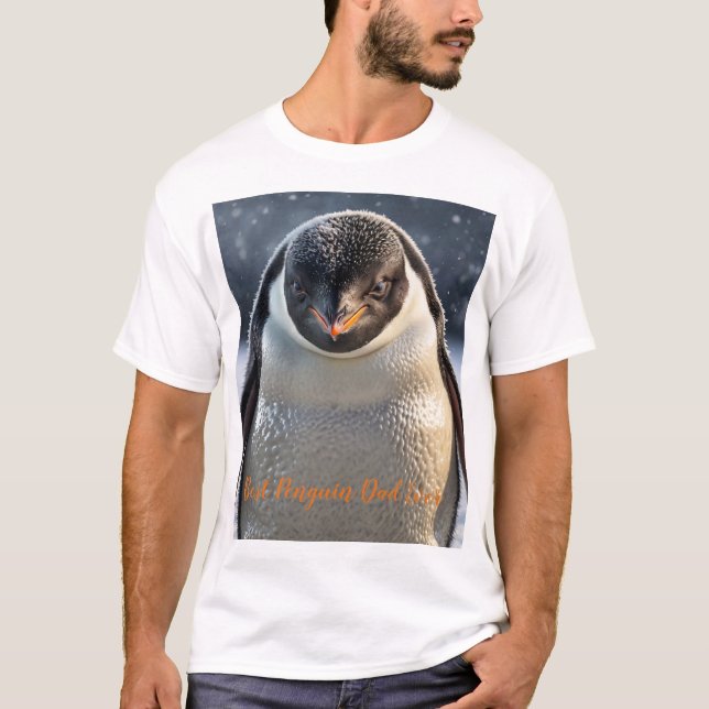 T-shirt Photo Vintage personnalisée Père pingouin (Devant)