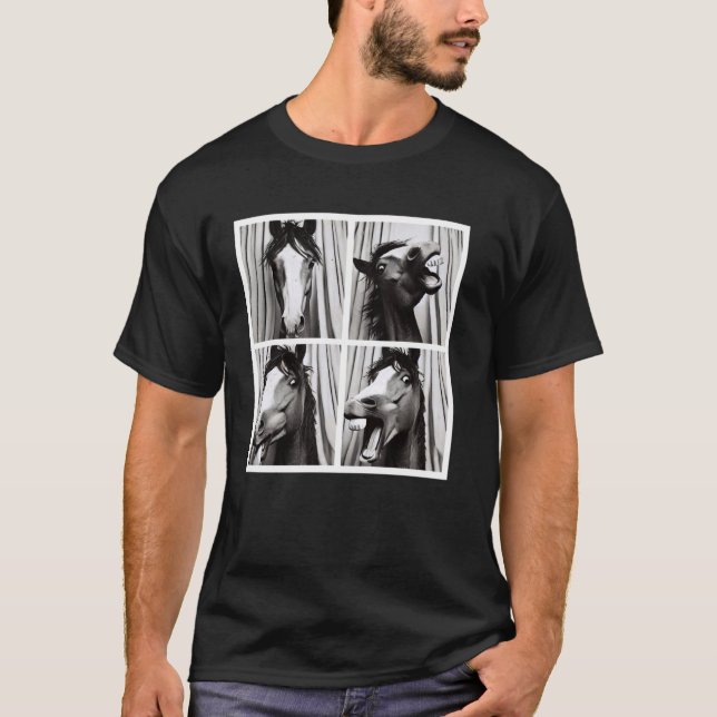 T-shirt Photobooth Classique Drôle de Cheval (Devant)
