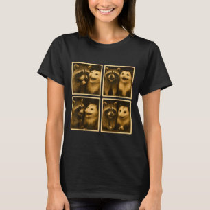 T-shirt Photobooth selfie de corée et de raton laveur drôl