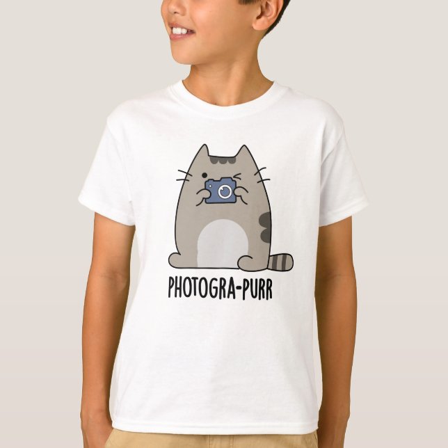 T-shirt Photograh-purr Funny Chat Photographe Pun (Devant)