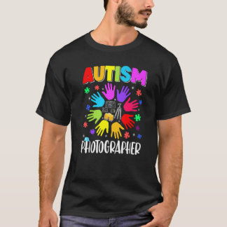 T-shirt Photographe Autisme Puzzle Sensibilisation à l'aut
