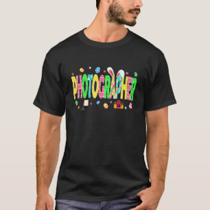 T-shirt Photographe Bunny Bunny Bunnies Jour de Pâques ave