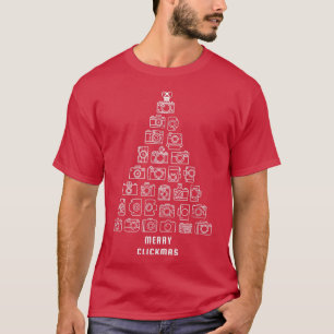 T-shirt Photographe Caméra Arbre de Noël Joyeux Clickmas