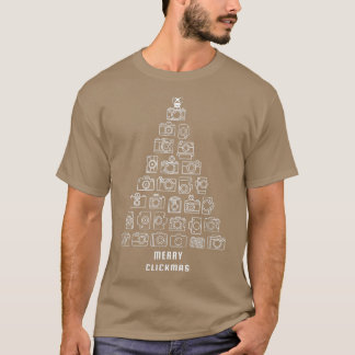 T-shirt Photographe Caméra Arbre de Noël Joyeux Clickmas