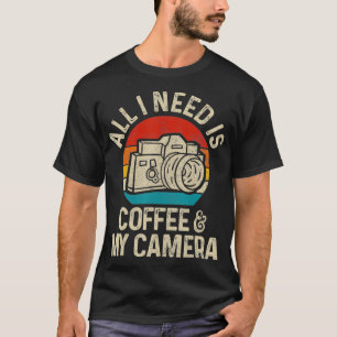 T-shirt Photographe Caméra Cadeau Café Funny Vintage Pho