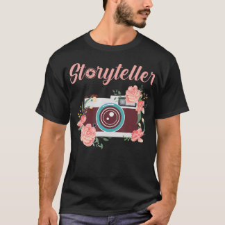 T-shirt Photographe Conteuse Appareil Photo Vintage Floral