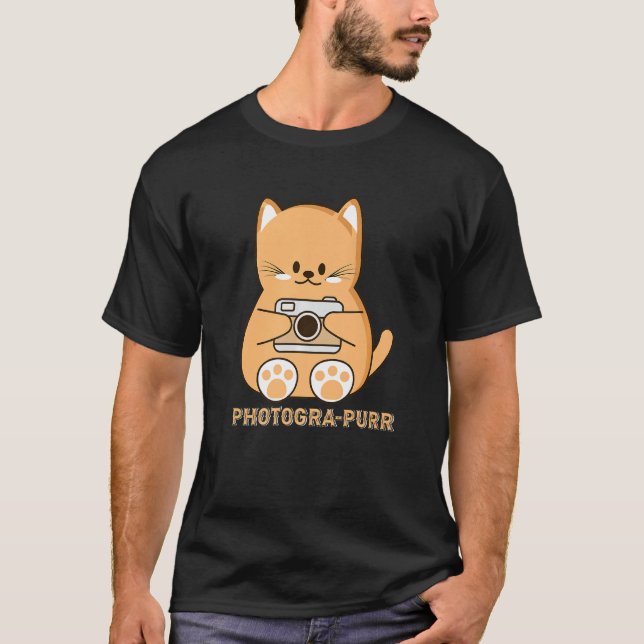T-shirt Photographe de chat Pun (Devant)