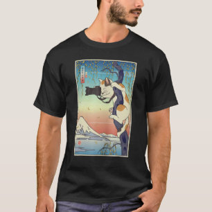 T-shirt Photographe de chats Ukiyo E Chat Samouraï photogr