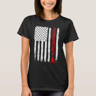 T-shirt Photographe du drapeau américain Fête des pères Co