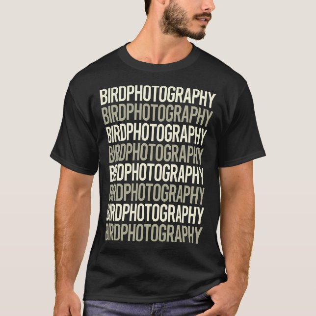 T-shirt Photographe en texte blanc Caméra (Devant)