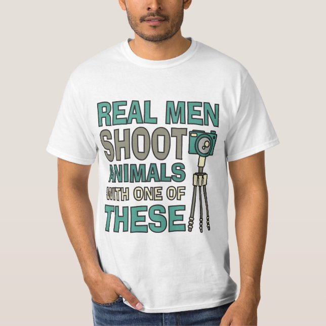 T-shirt Photographe humoristique Real Men (Devant)