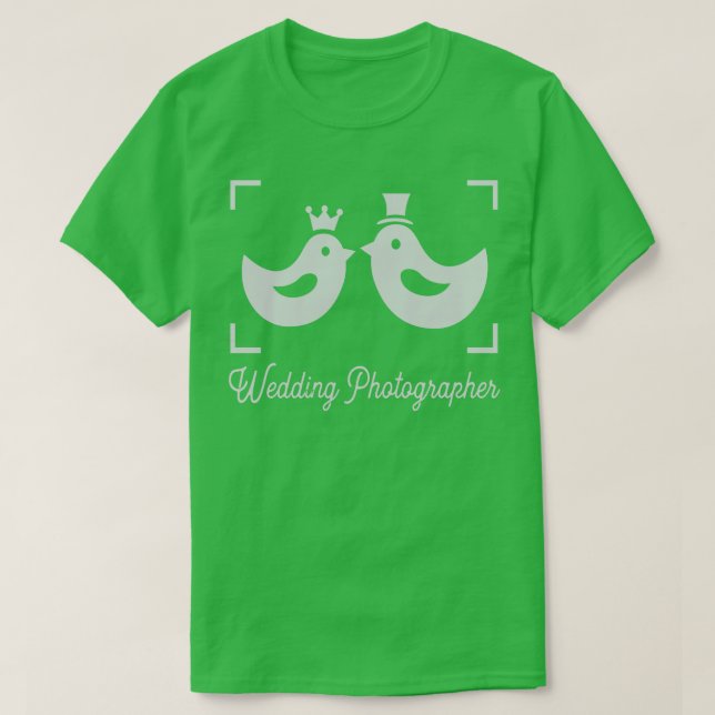 T-shirt Photographe mariage avec 2 inséparables recevant m (Design devant)