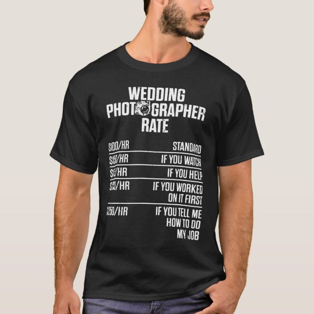T-shirt Photographe mariage Photographe Personnel Note Pho (Devant)