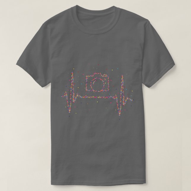 T-shirt Photographe Photographe Caméra de Heartbeat (Design devant)