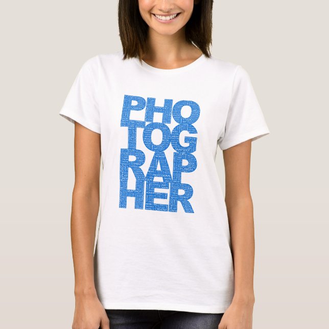 T-shirt Photographe - Texte bleu (Devant)