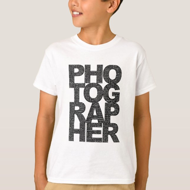 T-shirt Photographe - Texte noir (Devant)
