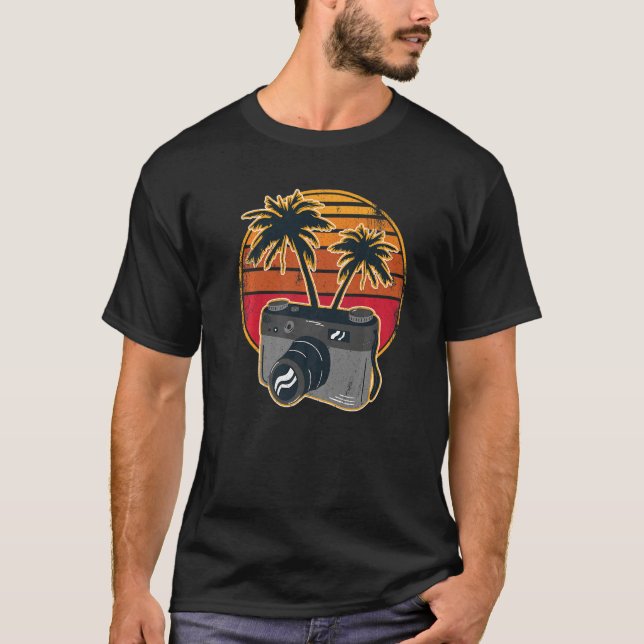 T-shirt Photographer Retro Camera Sunset Vintage Photograp (Devant)