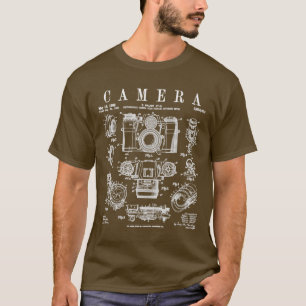 T-shirt Photographie Camera Vintage Classic Brevet Dessin