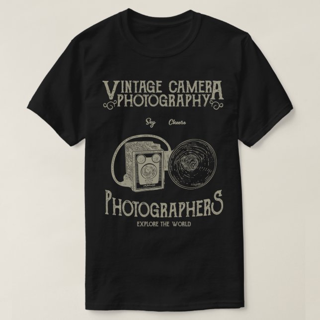 T-shirt Photographie de caméra vintage (Design devant)
