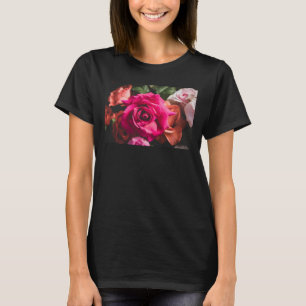 T-shirt Photographie de fleur de rose rose vibrant floral