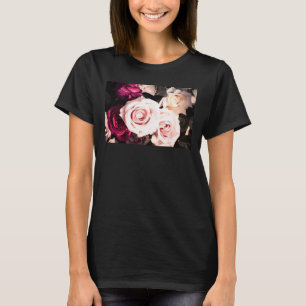 T-shirt Photographie de rose pastel florale rose
