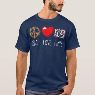 T-shirt Photographie Lover Hobby Photographe Love Peace Ca