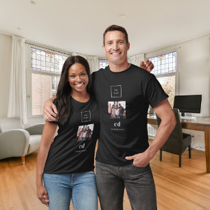 T-shirt Photographie noir blanc monogramme nom entreprise