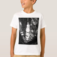 Photographie noire et blanche vintage de Saturn V