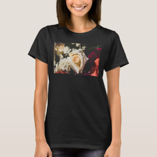 T-shirt Photographie Rose Blanche Femmes