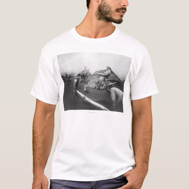 T-shirt Photographie sautante de barrière de zèbre (Devant)