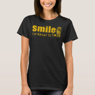 T-shirt Photographie Sourire Je suis sur le point de colle