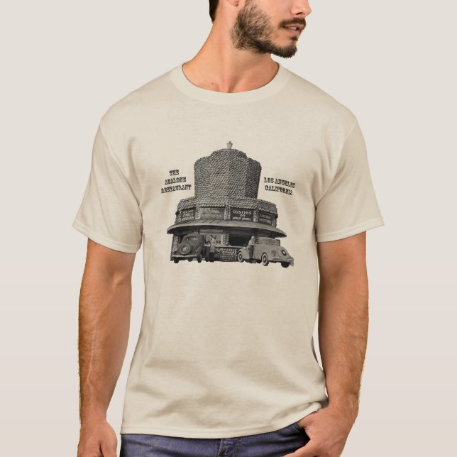 T-shirt Photographie vintage de restaurant d'ormeau (Devant)