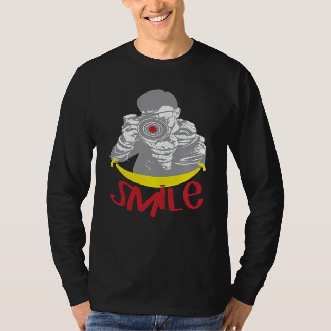 T-shirt Photography Smile Cheerful Photography Illustratio (Devant)