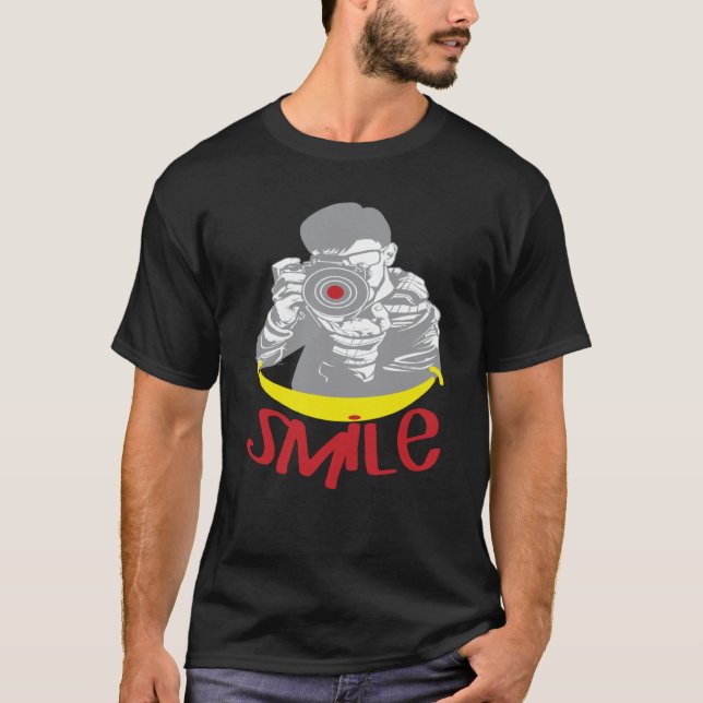 T-shirt Photography Smile Cheerful Photography Illustratio (Devant)